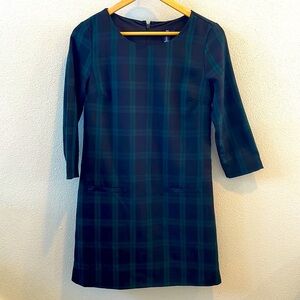 Green plaid mini dress